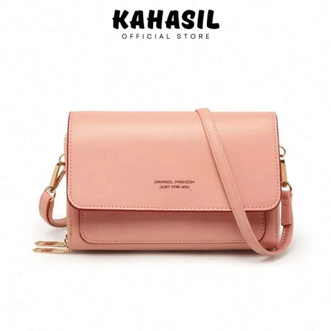 KAHASIL - Tas Selempang Wanita Sling Bag Dompet Hp Kulit PU Leather KHTS02
